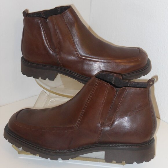 KENNETH COLE BROWN LEATHER ANKLE BOOTS SIZE 12 MEDIUM - Picture 4 of 6